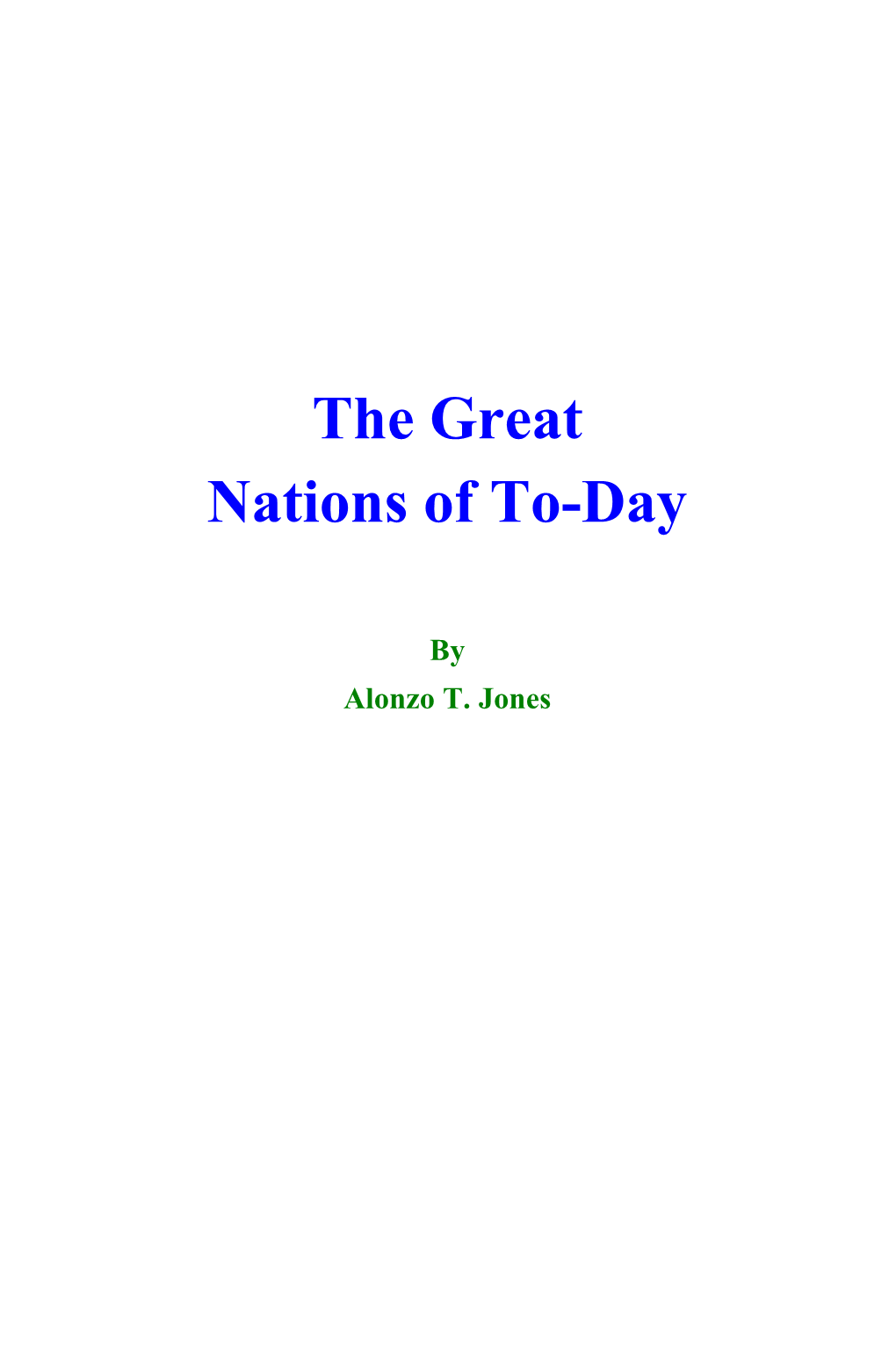 Great Nations of To-Day