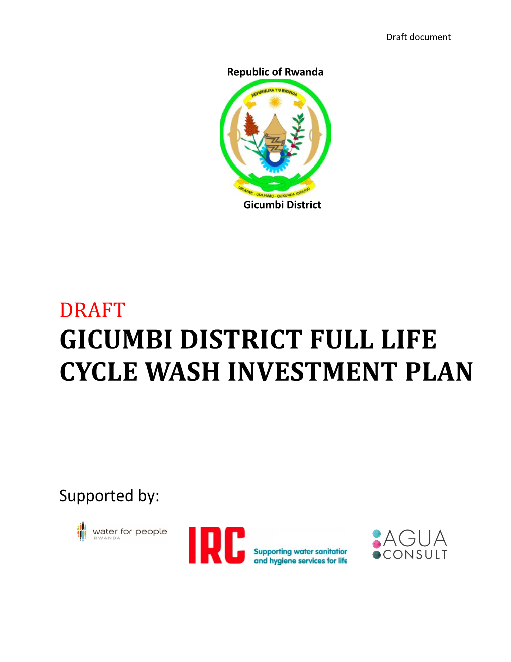 Gicumbi District Full Life Cycle Wash Investment Plan