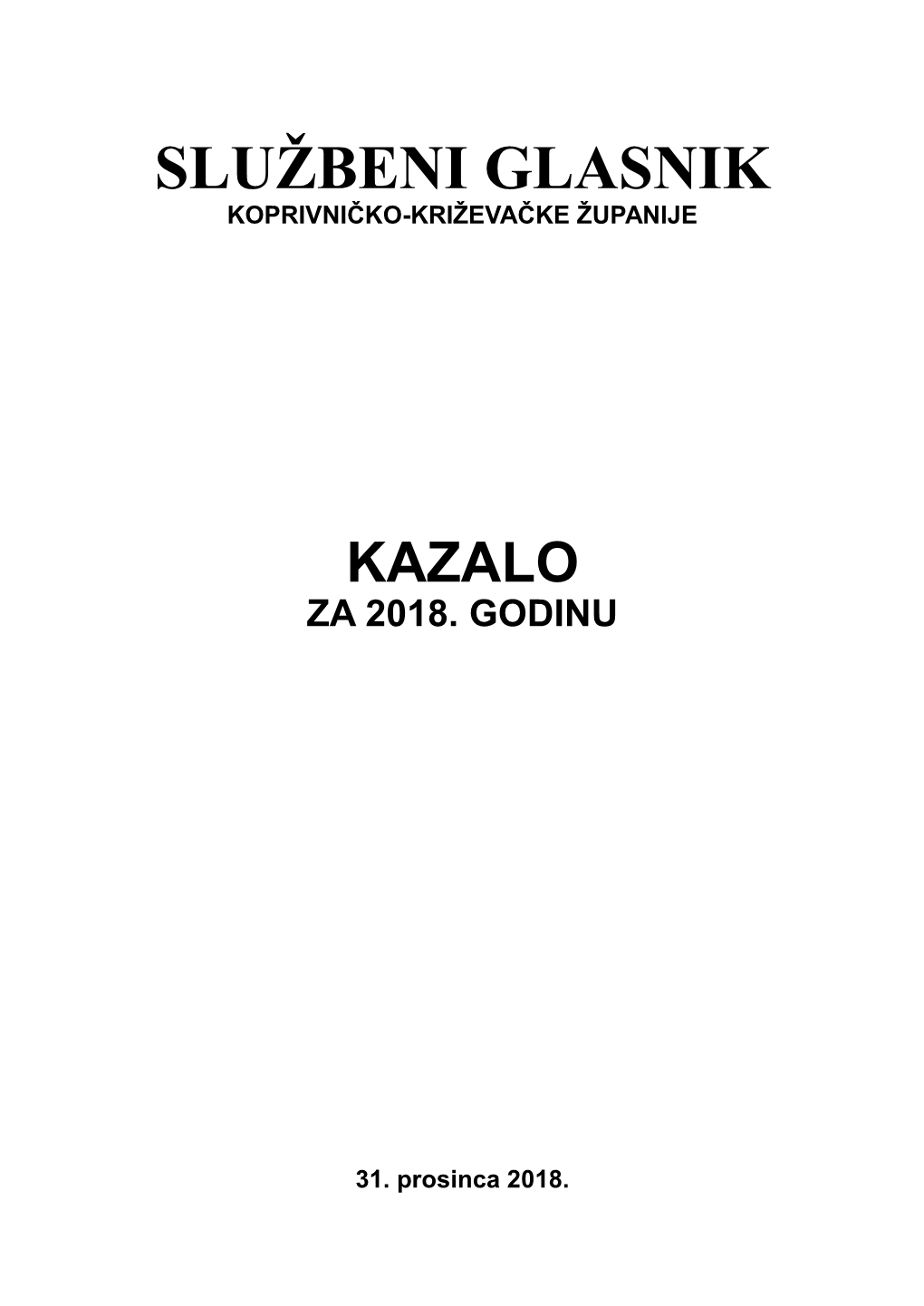 Službeni Glasnik Koprivničko-Križevačke Županije