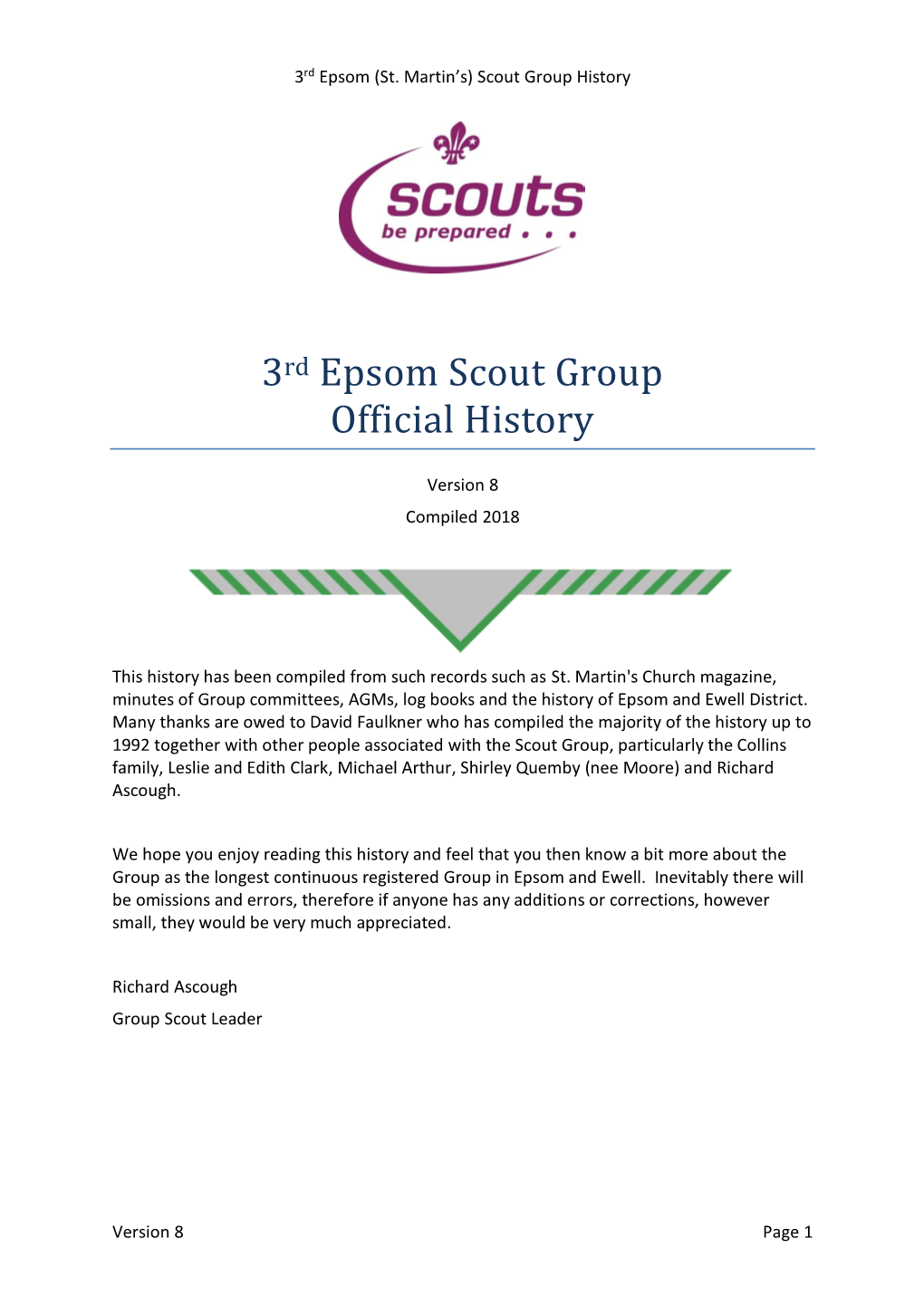 3Rd Epsom Scout Group Official History