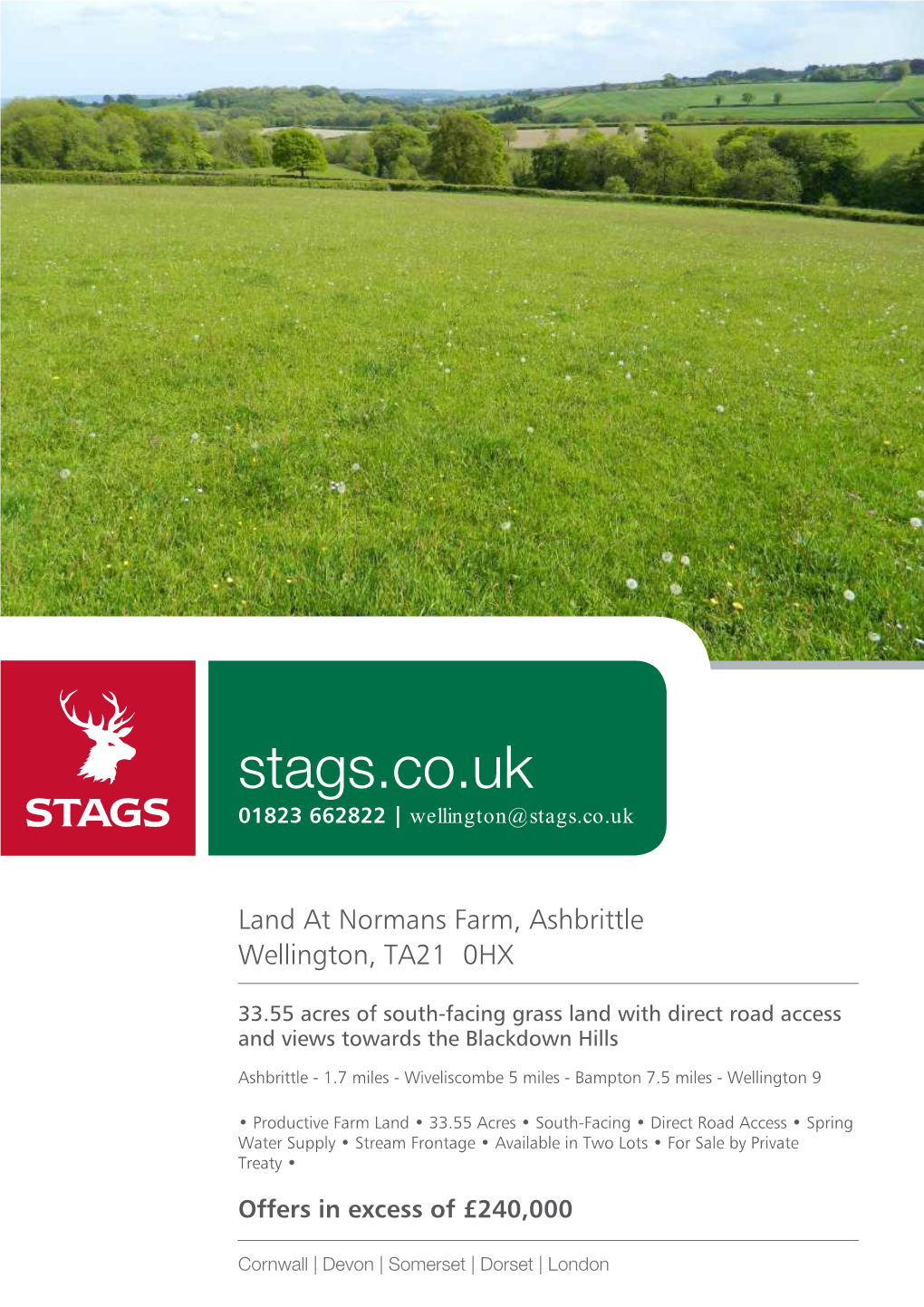 Stags.Co.Uk 01823 662822 | Wellington@Stags.Co.Uk