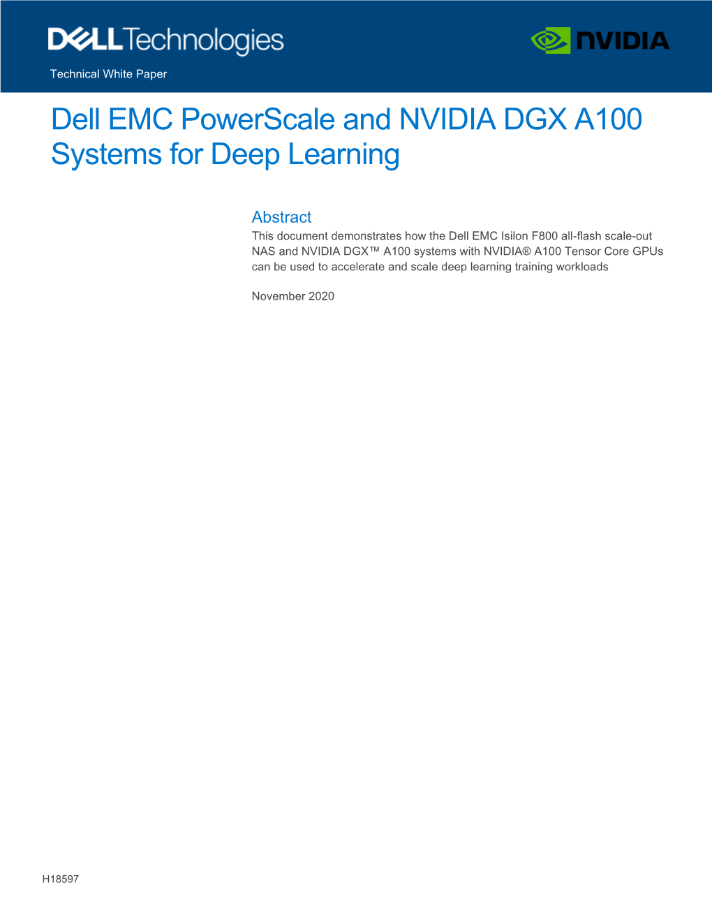 Dell EMC Powerscale and NVIDIA DGX A100 Systems for Deep Learning