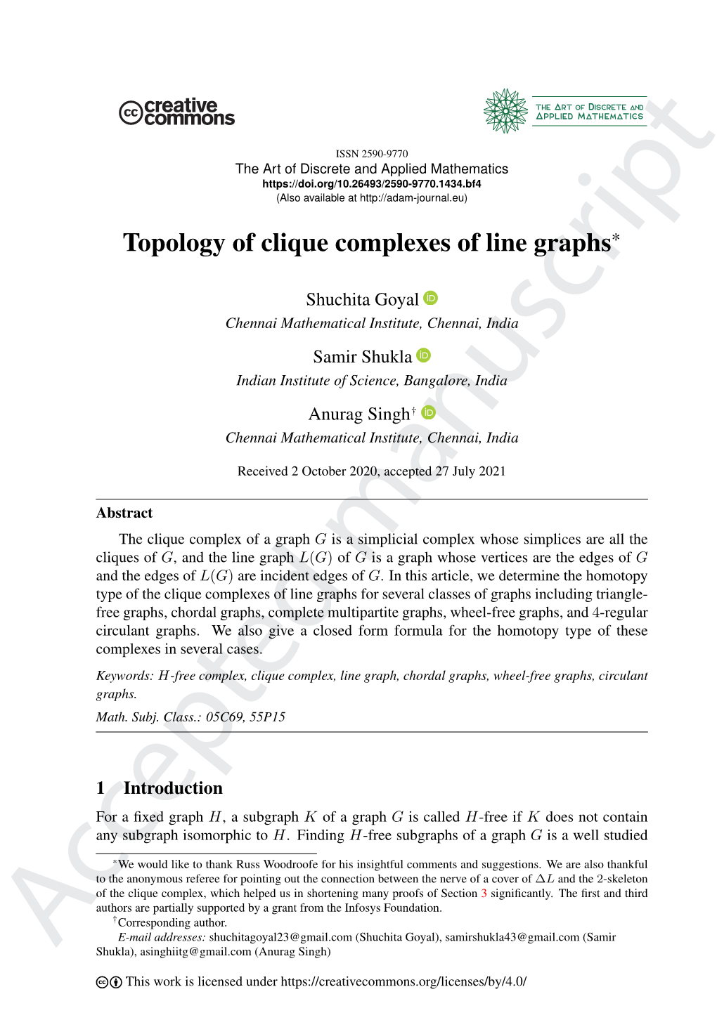 Topology of Clique Complexes of Line Graphs*