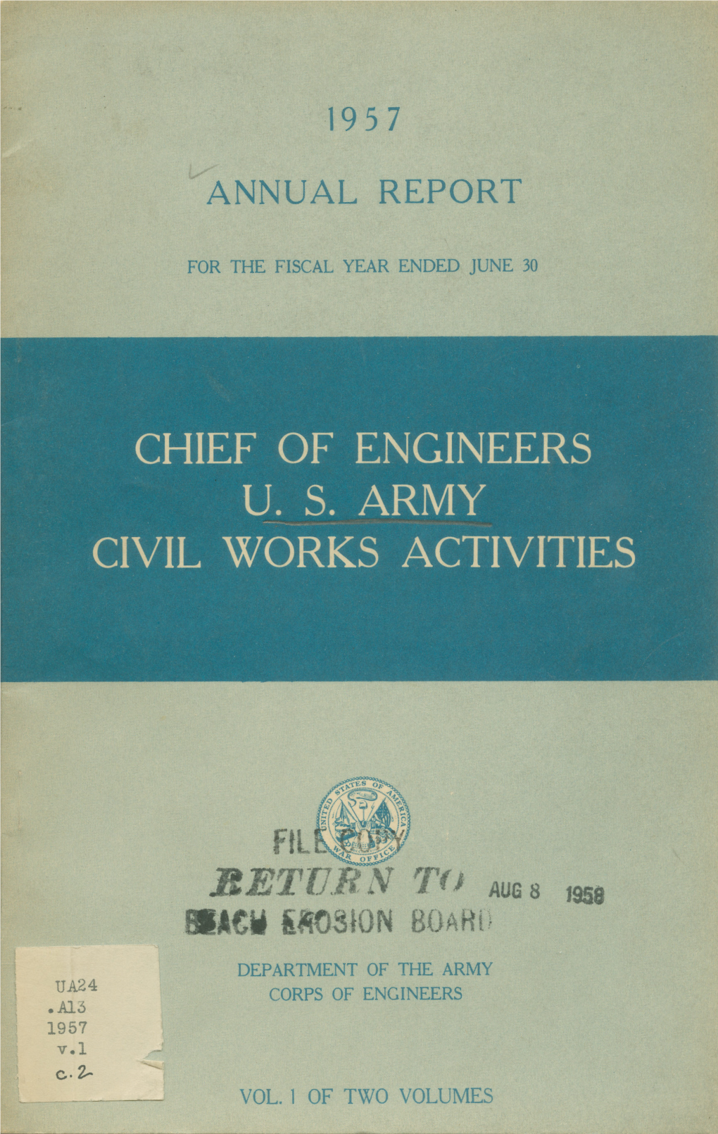 Annual Report of the Chief of Engineers, U.S. Army on Civil