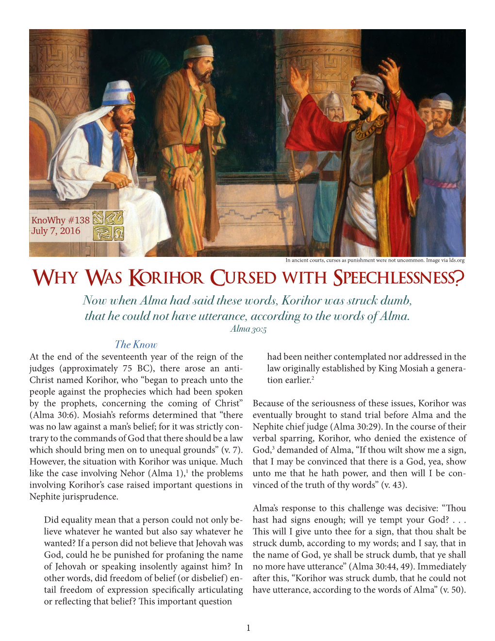 Why Was Korihor Cursed with Speechlessness?
