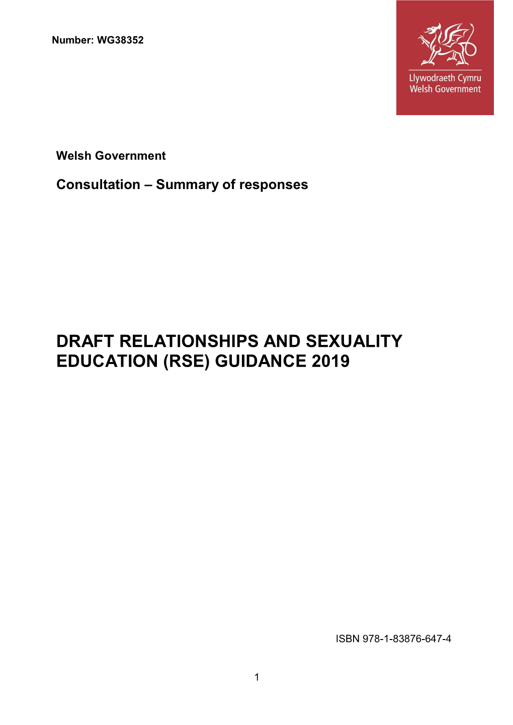 Draft Relationships and Sexuality Education (Rse) Guidance 2019