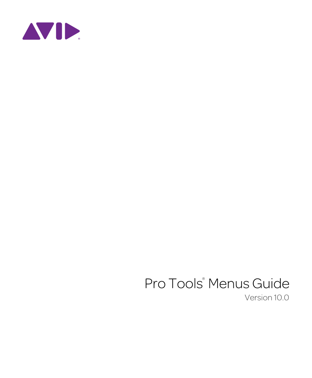 Avid PT Menus Guide