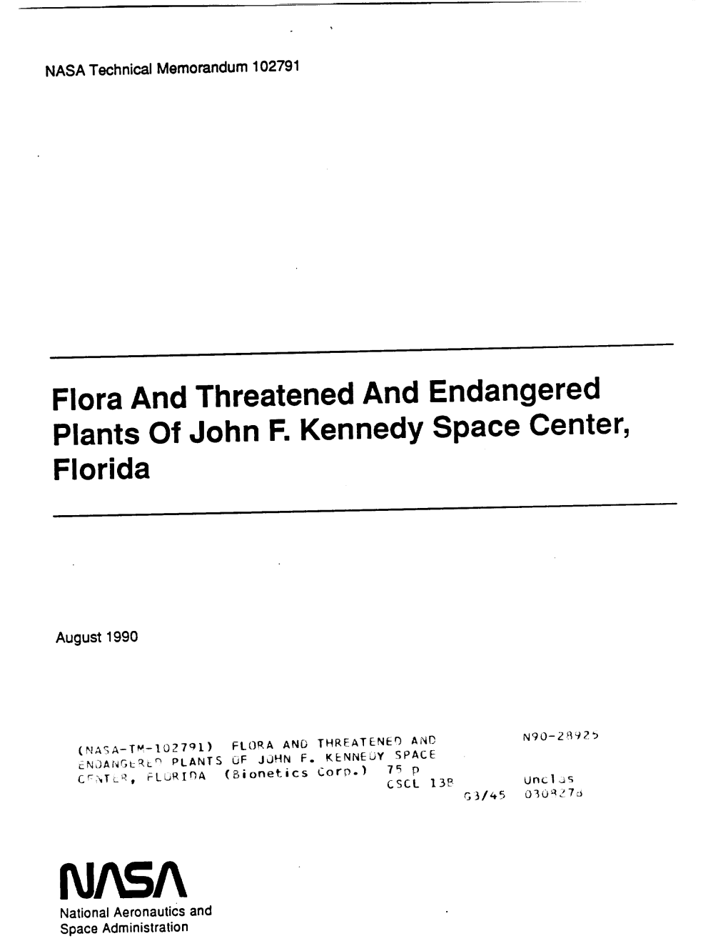 Flora and Threatened and Endangered Plants of John F