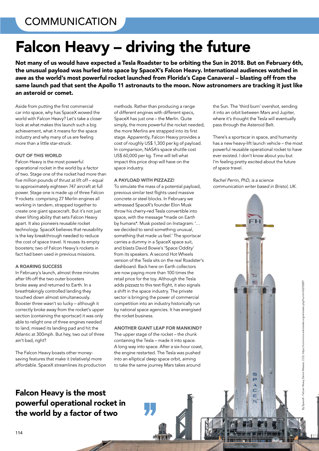 Falcon Heavy – Driving the Future Not Many of Us Would Have Expected a Tesla Roadster to Be Orbiting the Sun in 2018