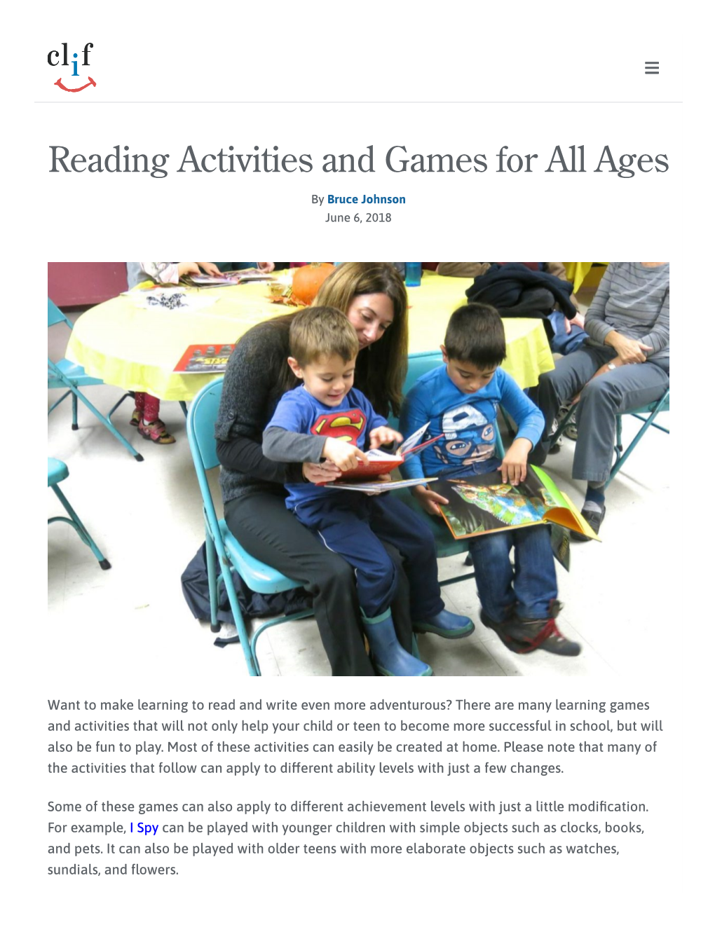 Reading Activities and Games for All Ages