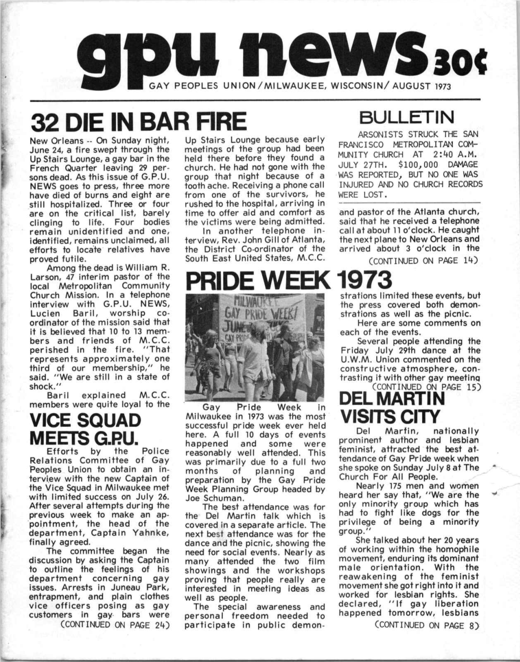 32 Die in Bar Fire Pride Week 1973