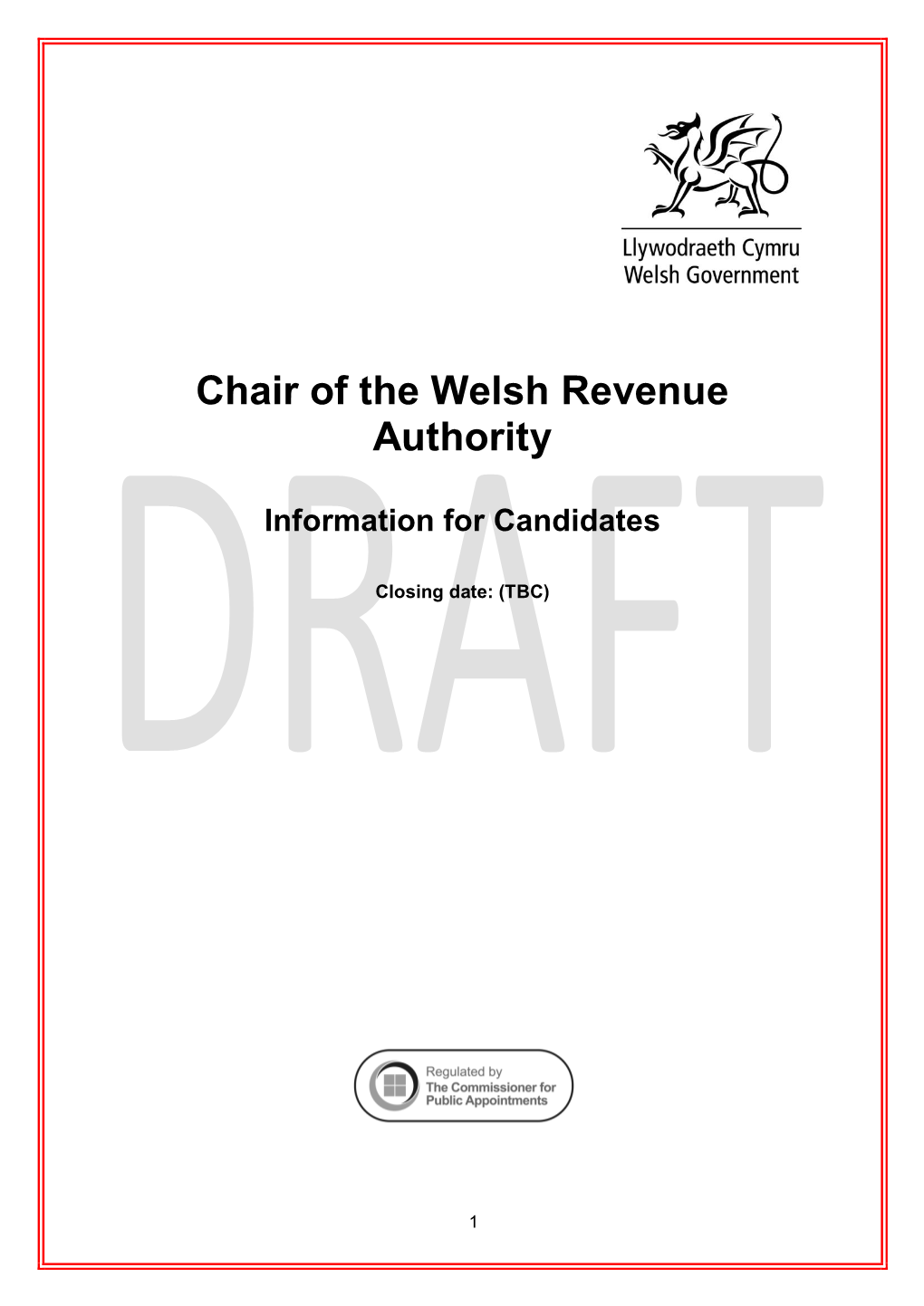 Chair of the Welsh Revenue Authority