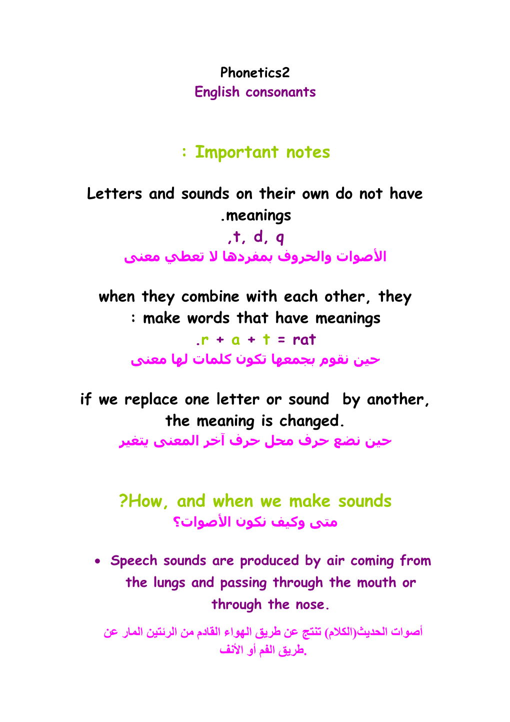 Letters and Sounds on Their Own Do Not Have Meanings