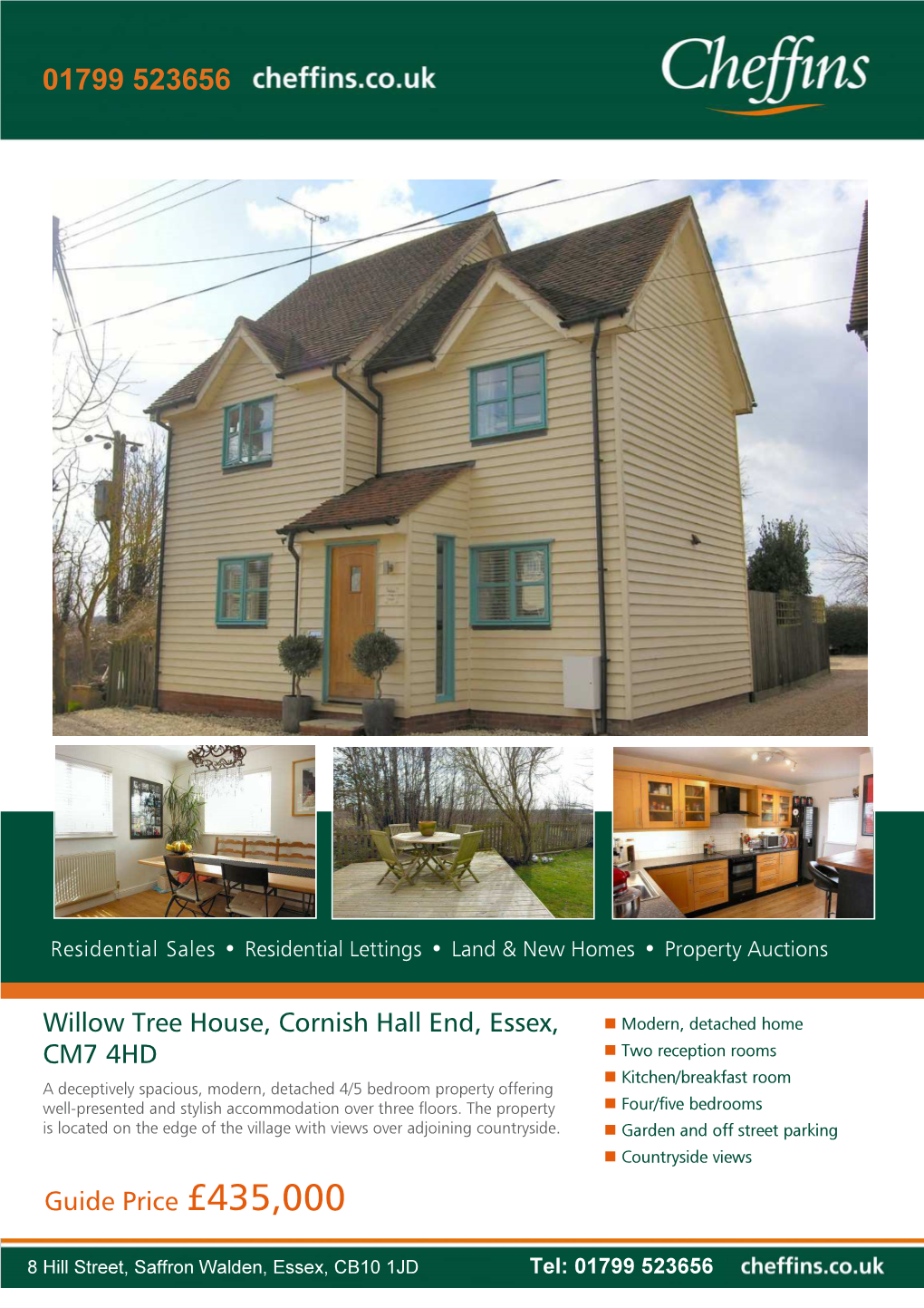 Willow Tree House, Cornish Hall End, Essex, CM7 4HD Guide Price £435,000