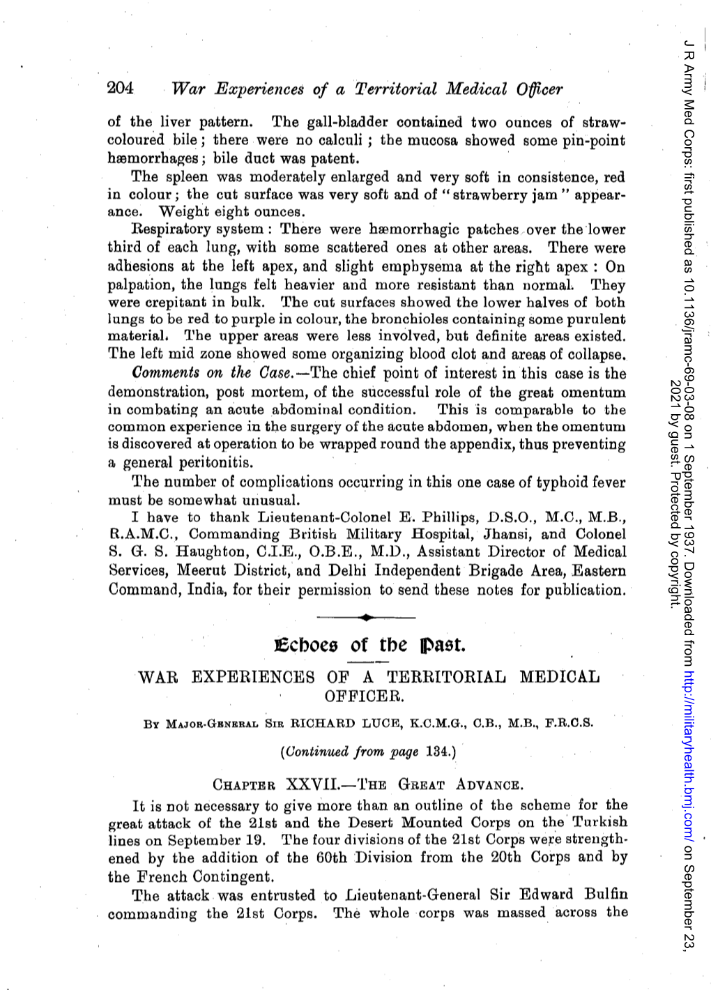 18Cbocs of Tbe ~Ast. WAR EXPERIENCES of a TERRITORIAL MEDICAL OFFICER