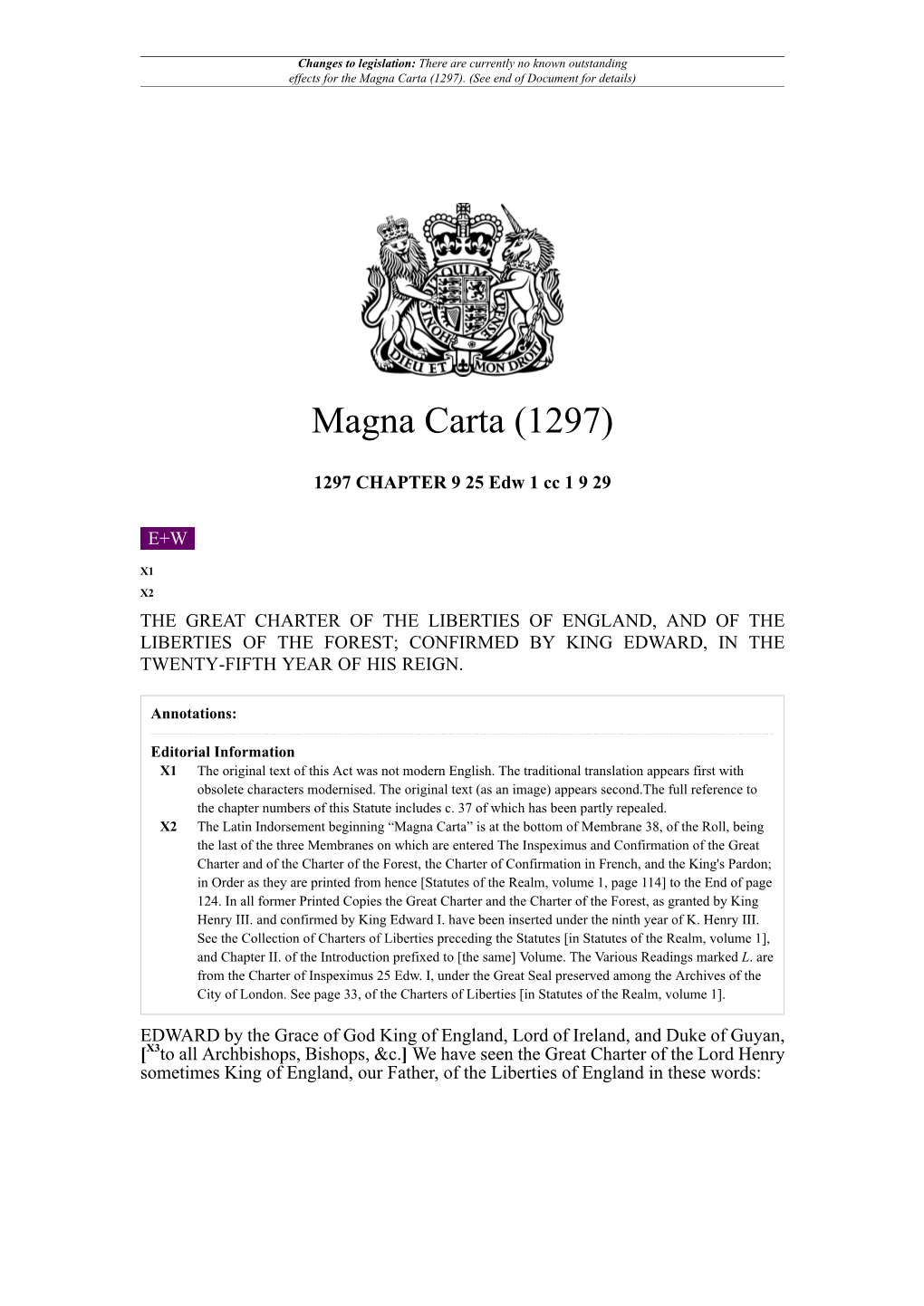 Magna Carta (1297)