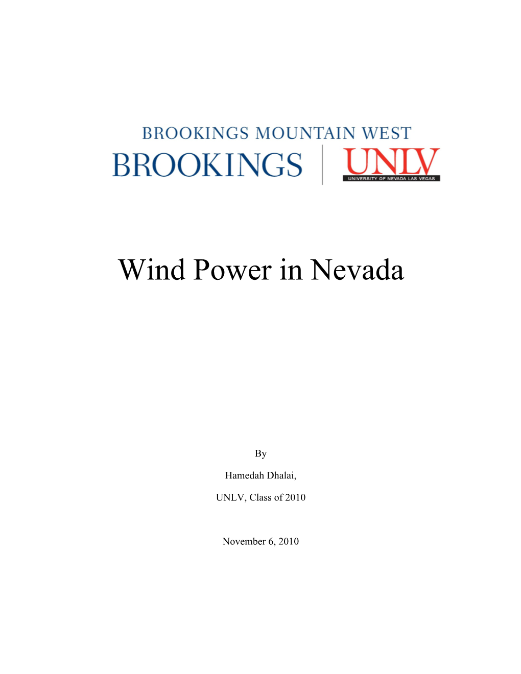 Wind Power in Nevada