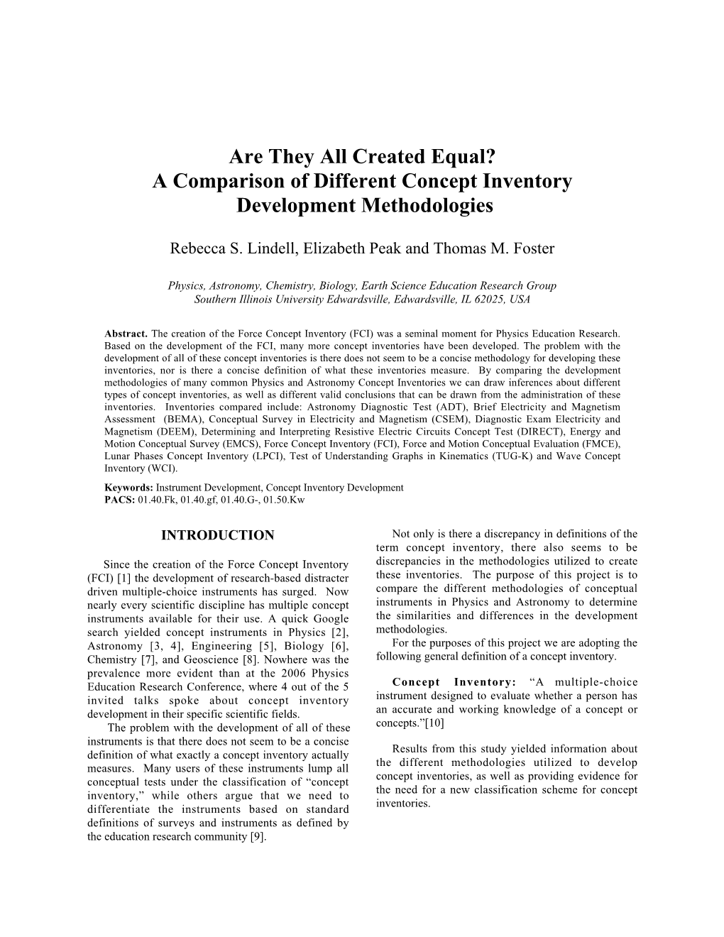 A Comparison of Different Concept Inventory Development Methodologies