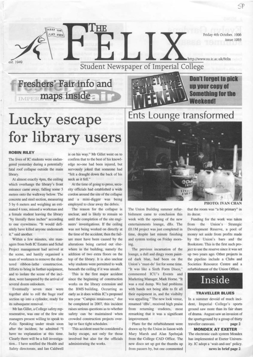 Felix Issue 1045, 1996