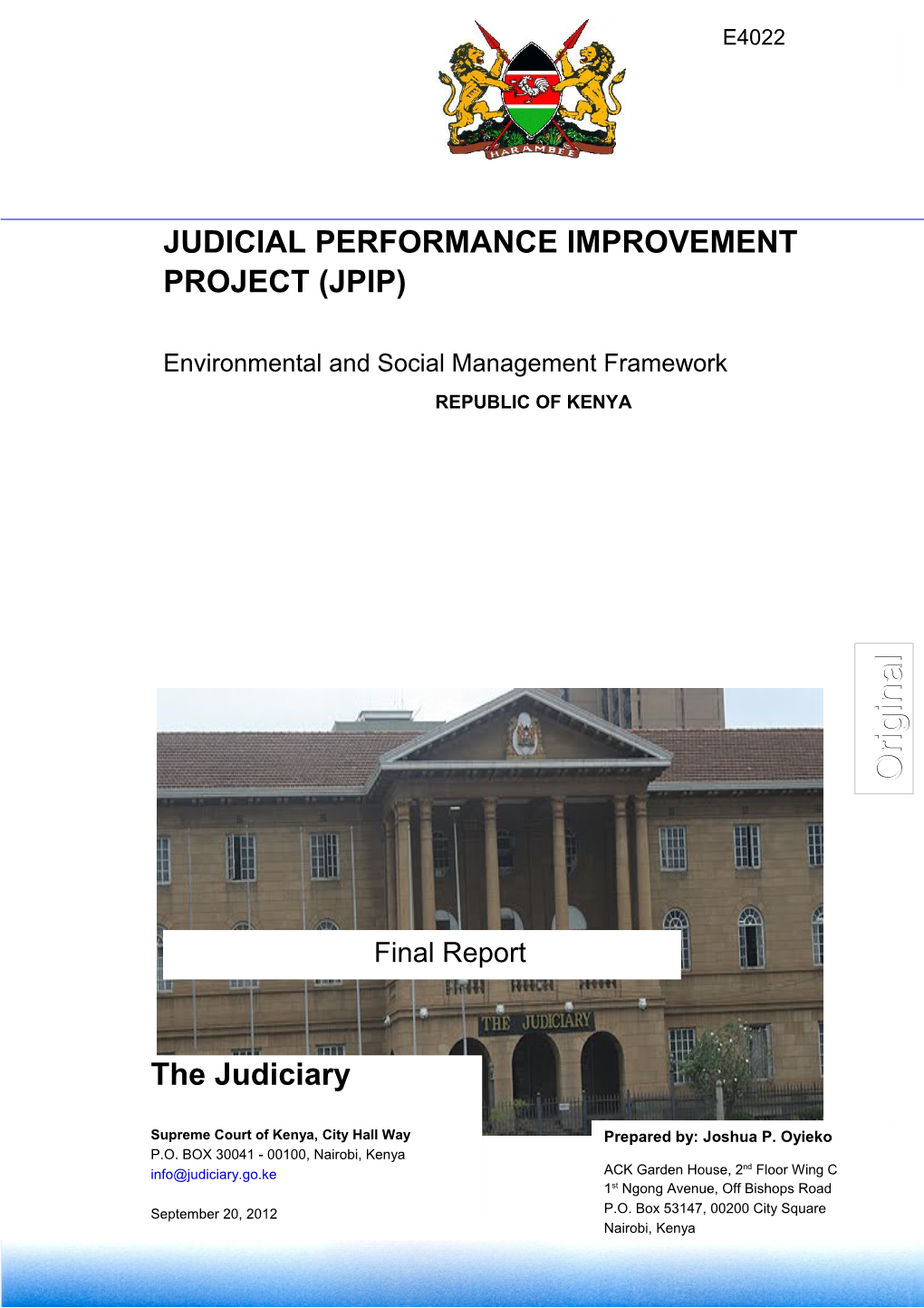 Judicial Performance Improvement Project (Jpip)