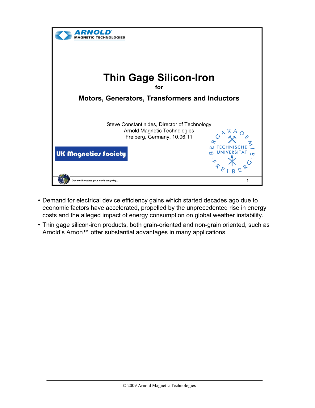 Thin Gauge Silicon Iron