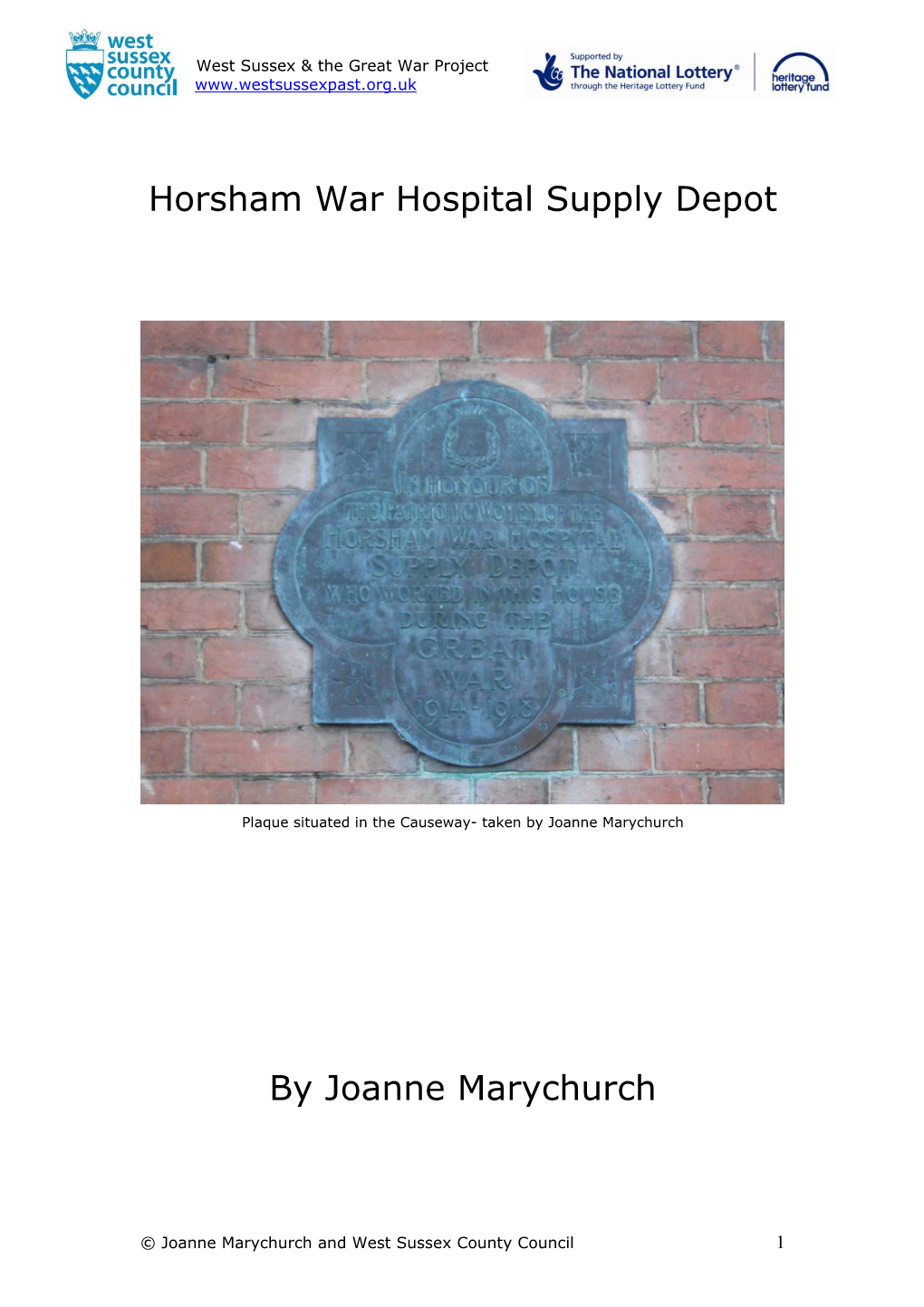 Horsham War Hospital Supply Depot