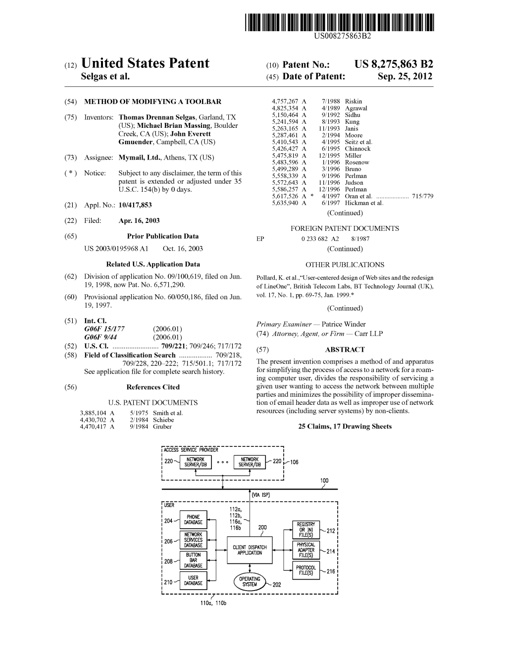 (12) United States Patent (10) Patent No.: US 8,275,863 B2 Selgas Et Al