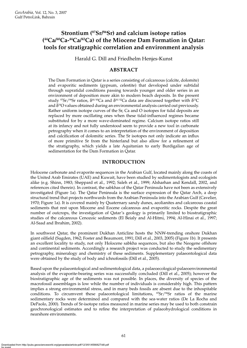 Of the Miocene Dam Formation in Qatar: Tools for Stratigraphic Correlation and Environment Analysis