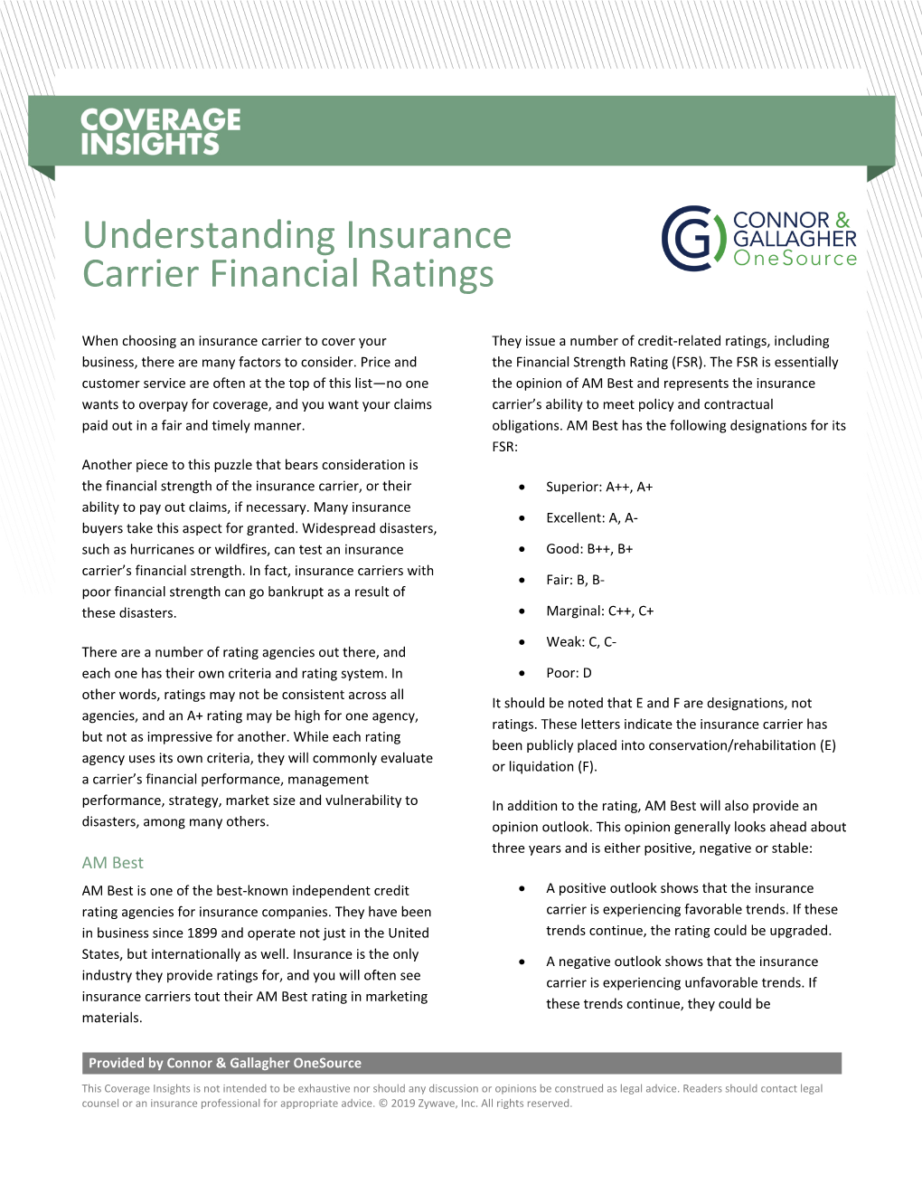Understanding Insurance Carrier Financial Ratings