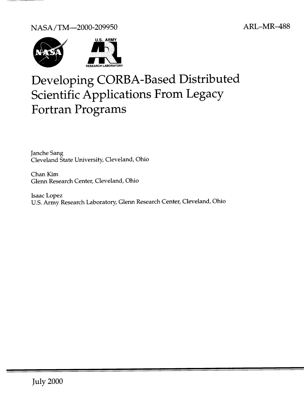 Developing CORBA-Based Distributed Scientific Applications from Legacy Fortran Programs