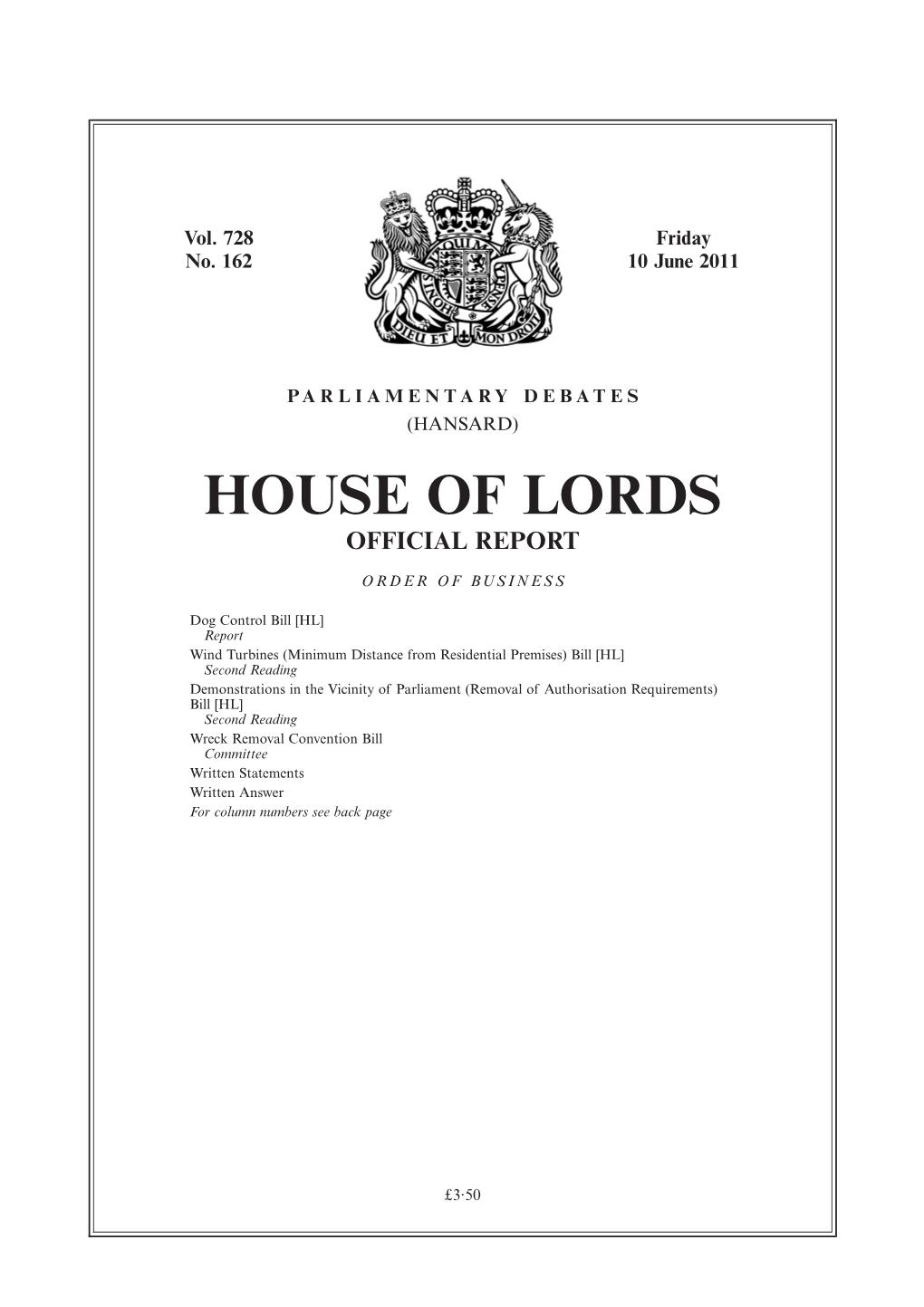 House of Lords Official Report