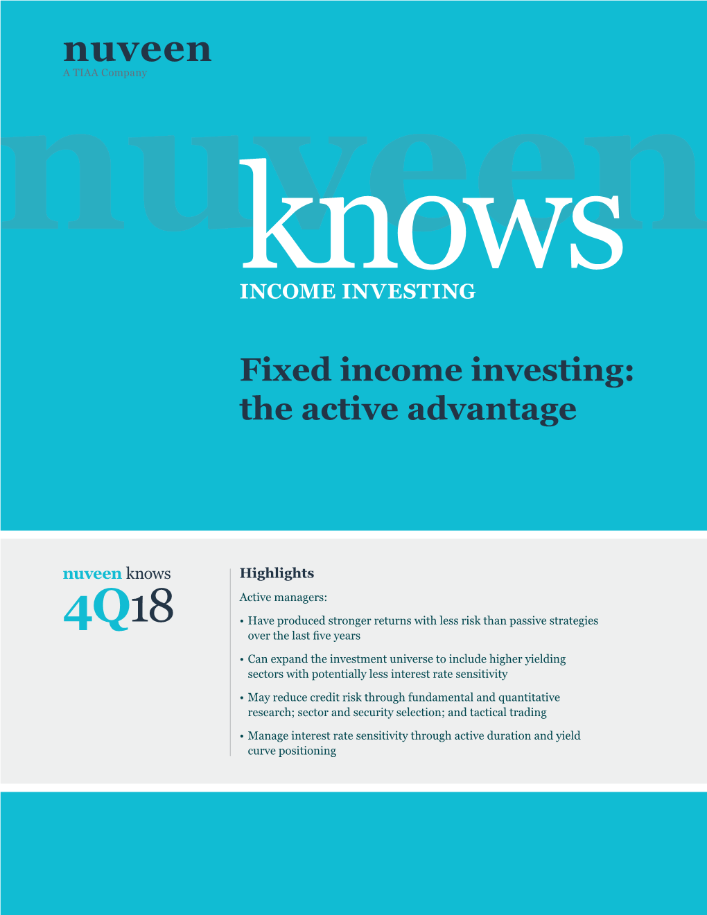 Fixed Income Investing: the Active Advantage