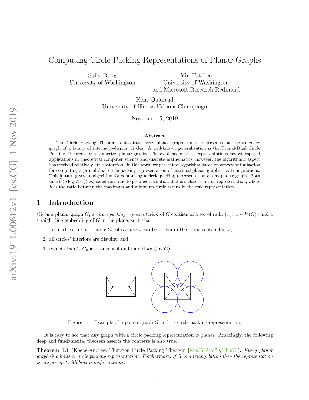 Computing Circle Packing Representations of Planar Graphs