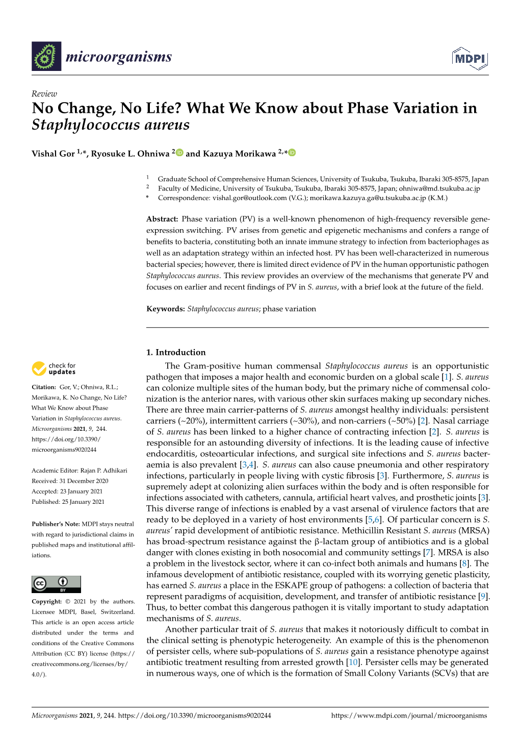 What We Know About Phase Variation in Staphylococcus Aureus
