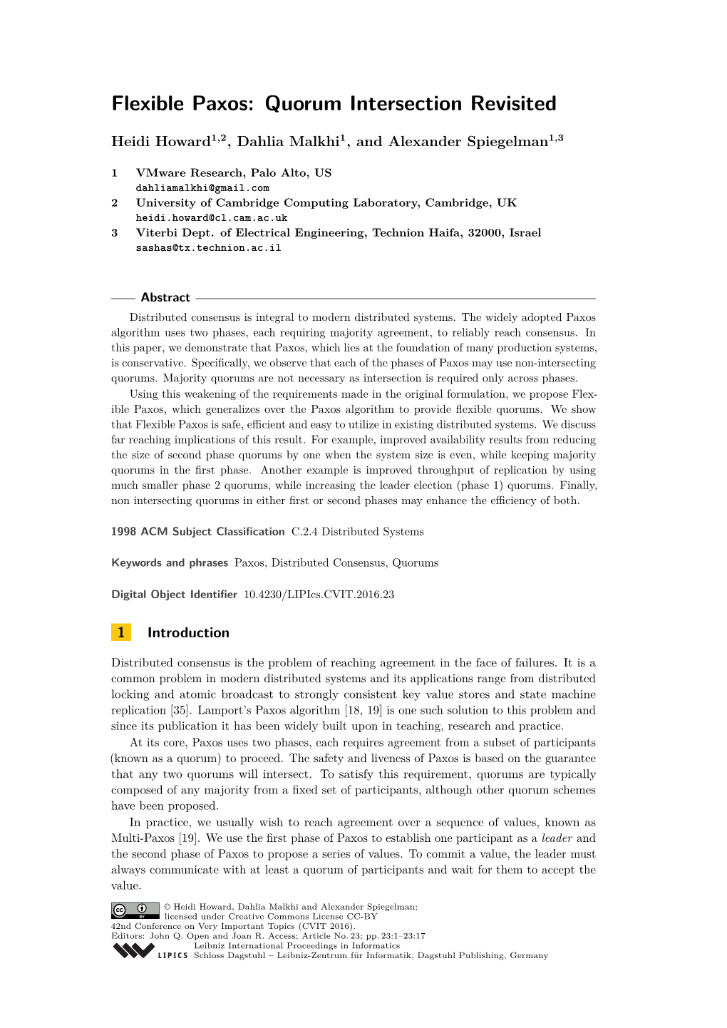 Flexible Paxos: Quorum Intersection Revisited