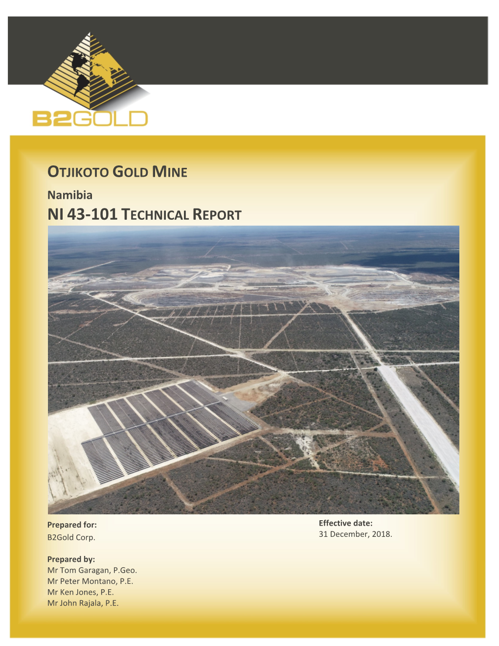 Otjikoto Gold Mine Ni 43‐101 Technical Report