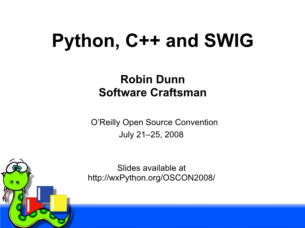 Python C++ and SWIG.Pdf