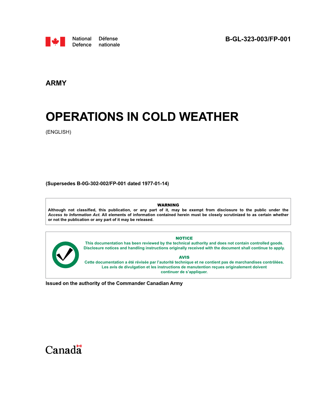 Operations in Cold Weather (English)