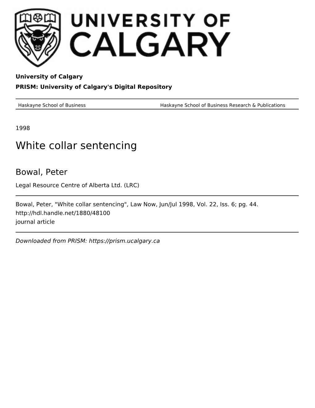White Collar Sentencing