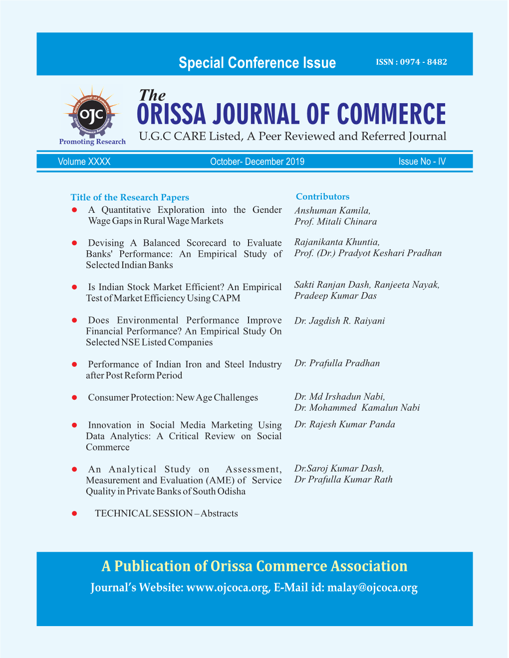 Devising a Balanced Scorecard to Evaluate Banks' Performance: 20 an Empirical Study of Selected Indian Banks – Rajanikanta Khuntia, Prof