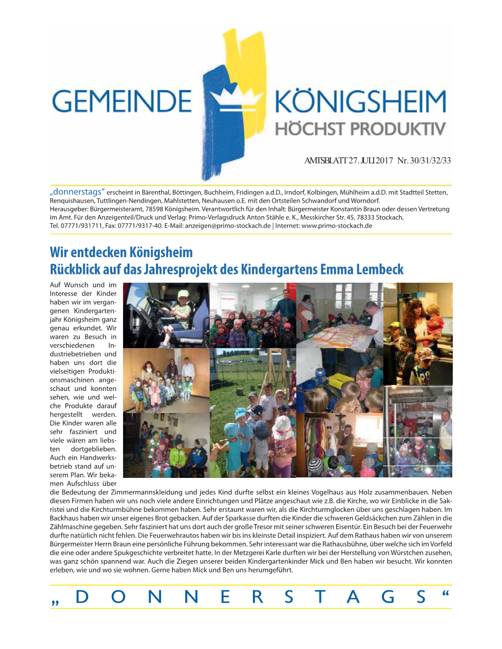 Wir Entdecken Königsheim Rückblick Auf Das Jahresprojekt Des