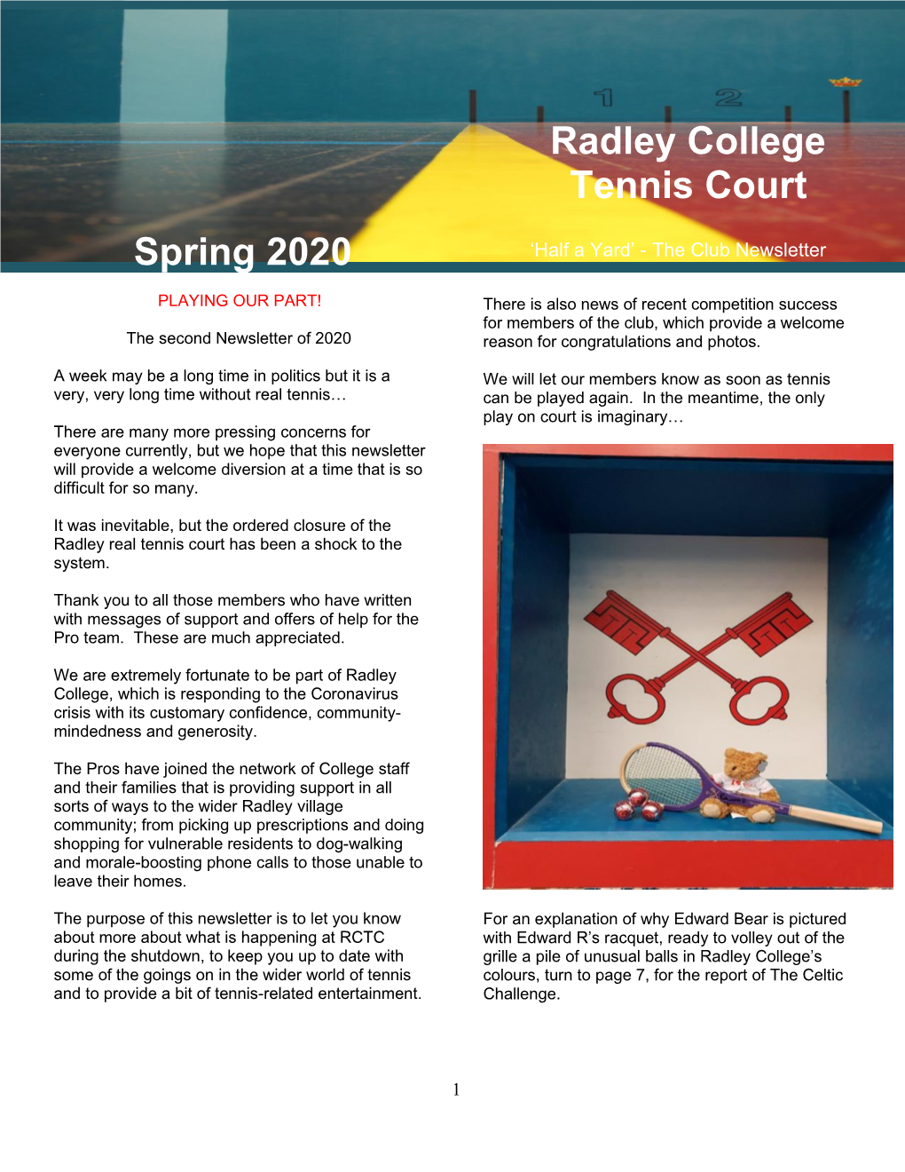 Radley College Tennis Court Spring 2020