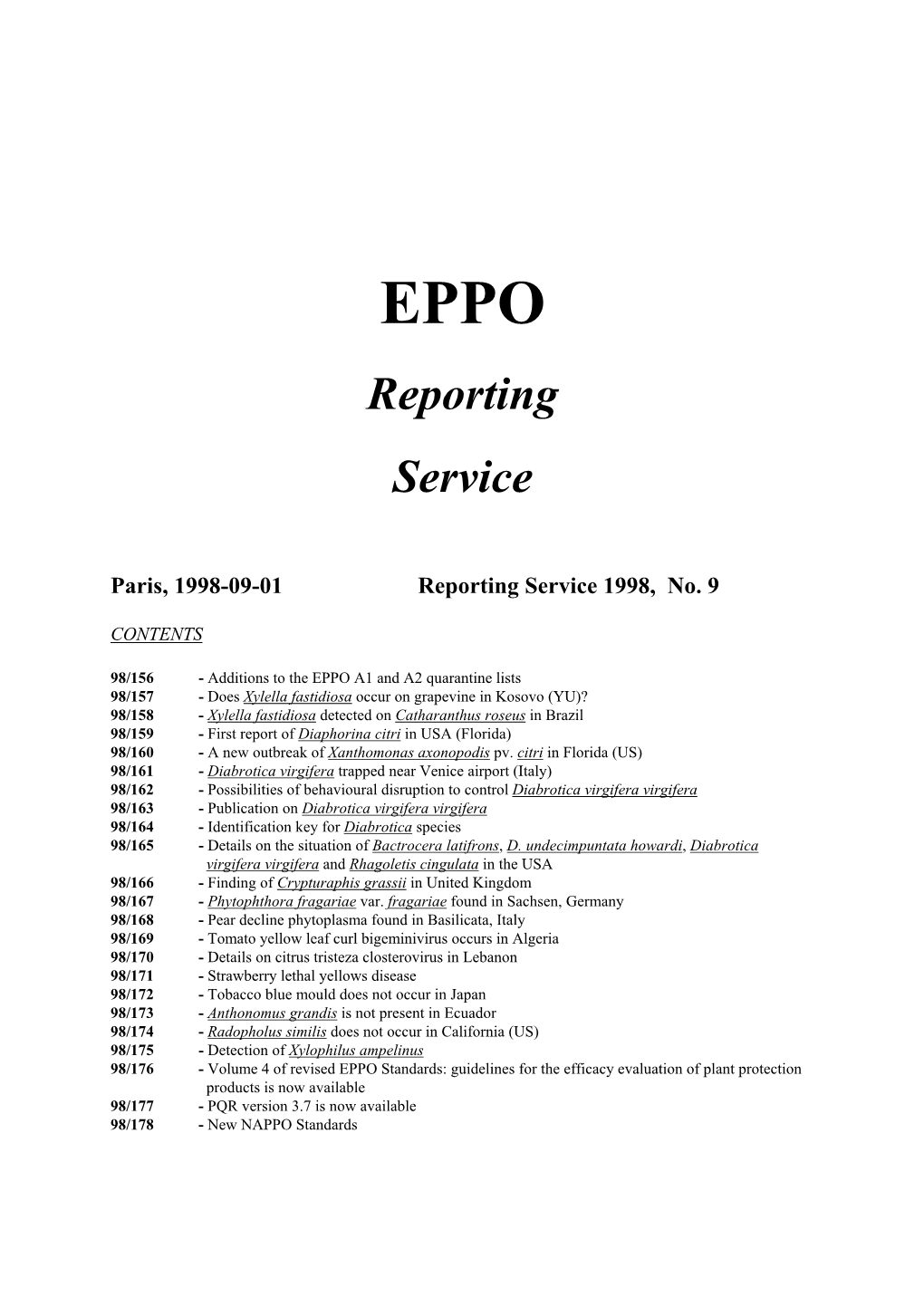 Reporting Service 1998, No