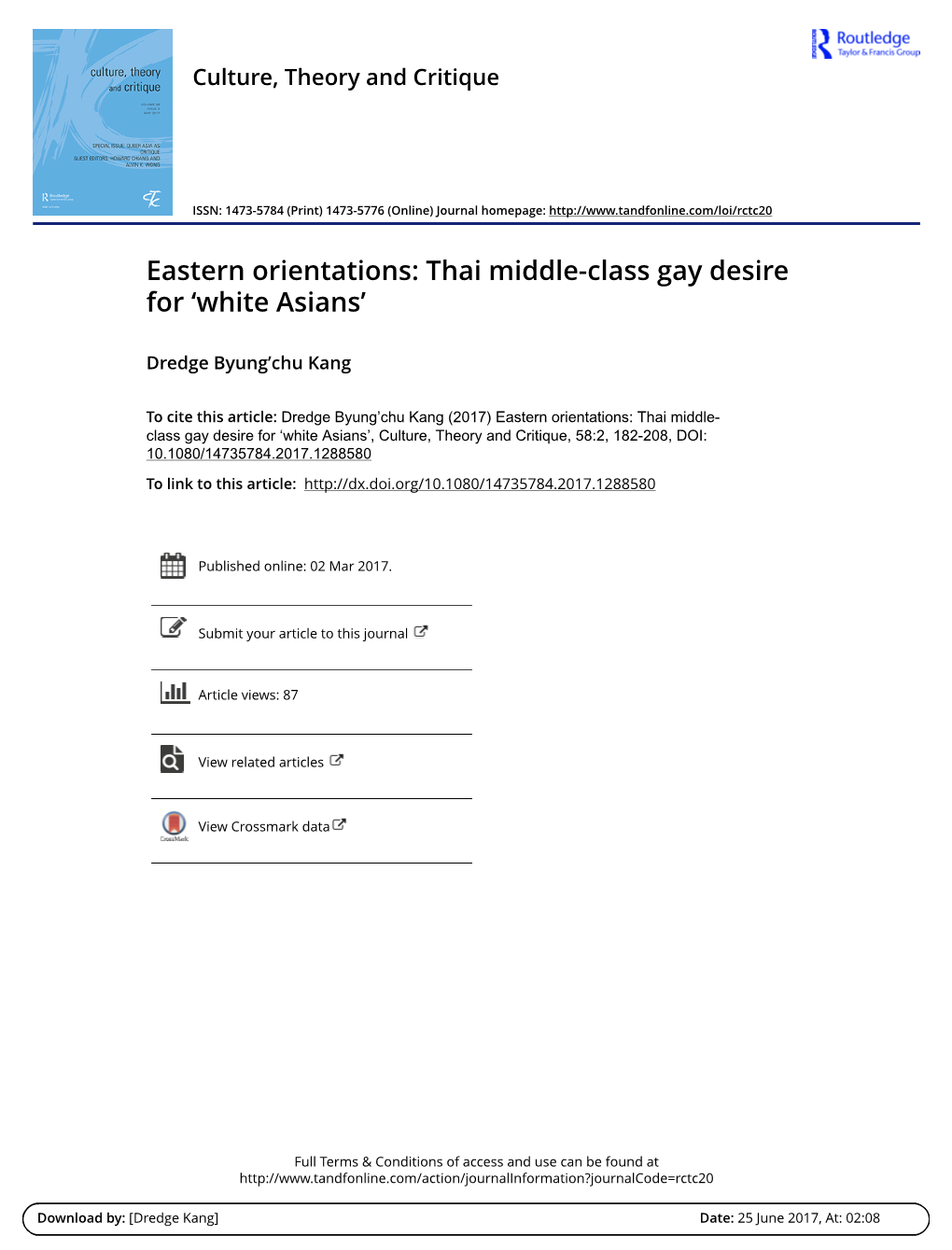 Thai Middle-Class Gay Desire for ‘White Asians’