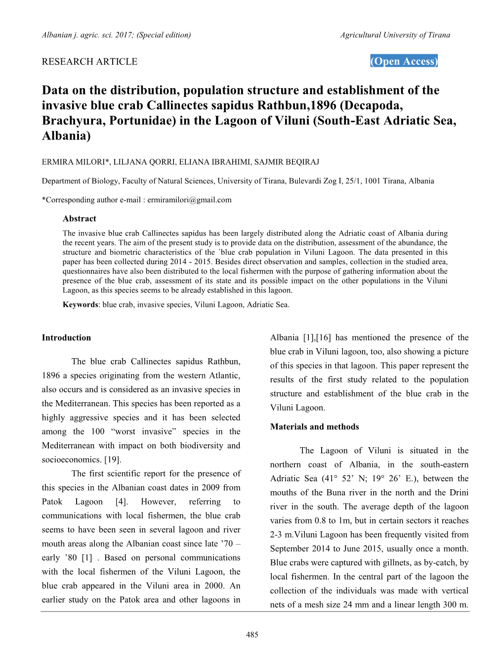 Data on the Distribution, Population Structure