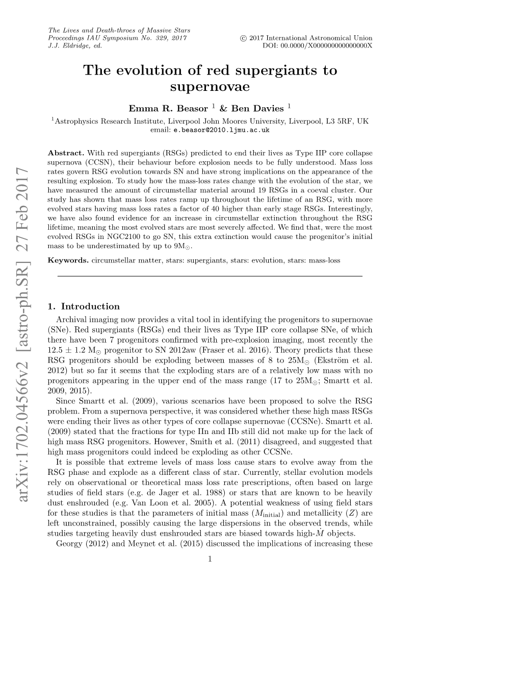 Arxiv:1702.04566V2 [Astro-Ph.SR] 27 Feb 2017 Dust Enshrouded (E.G