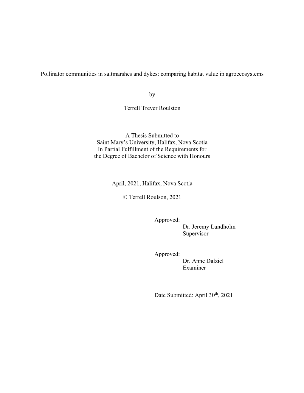 Pollinator Communities in Saltmarshes and Dykes: Comparing Habitat Value in Agroecosystems