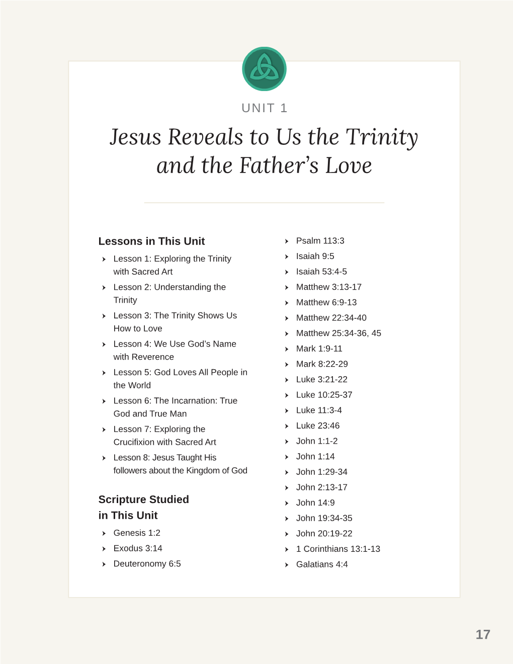 Jesus Reveals to Us the Trinity and the Father's Love