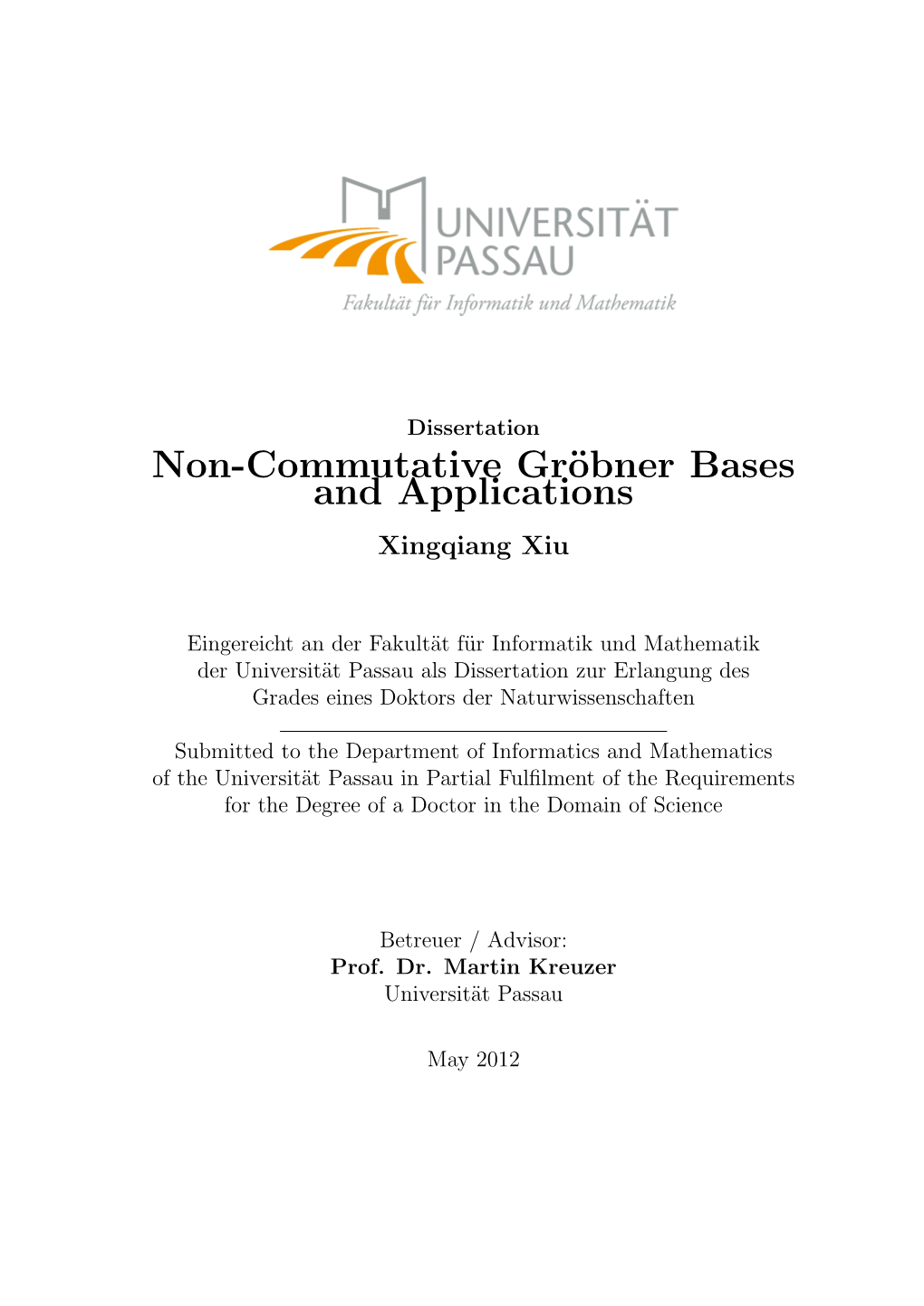 Non-Commutative Gröbner Bases and Applications