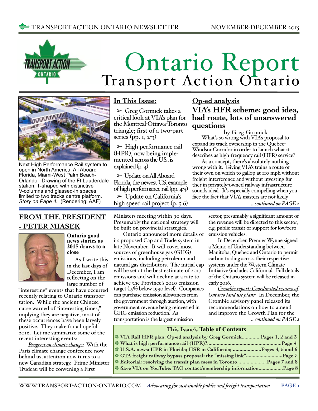 Ontario Report Transport Action Ontario